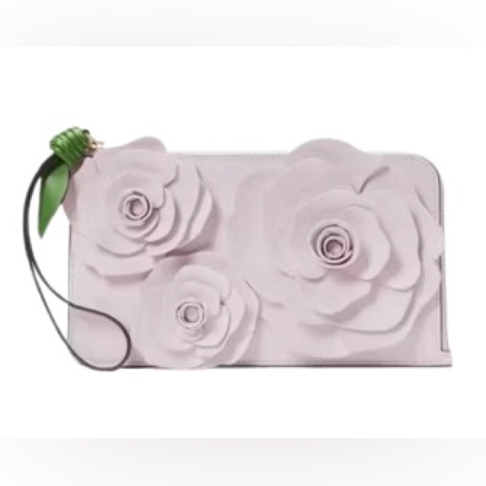 NWT Kate Spade Pink and Green Floral Wristlet